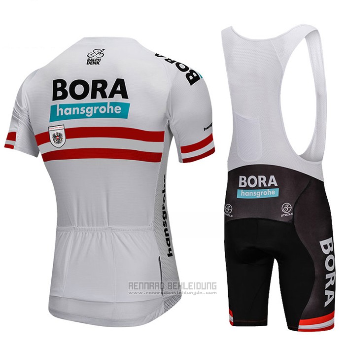 2018 Fahrradbekleidung Bora Champion Osterreich Wei Trikot Kurzarm und Tragerhose